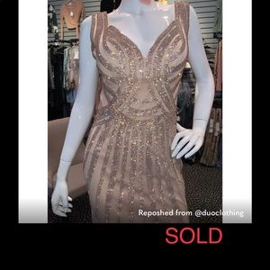 Jovani rose gold dress